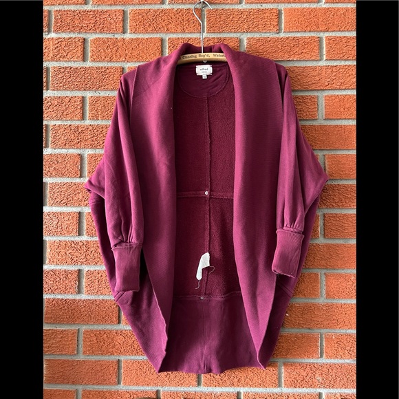 Wilfred Aritzia Diderot Cardigan Maroon M - Picture 2 of 4